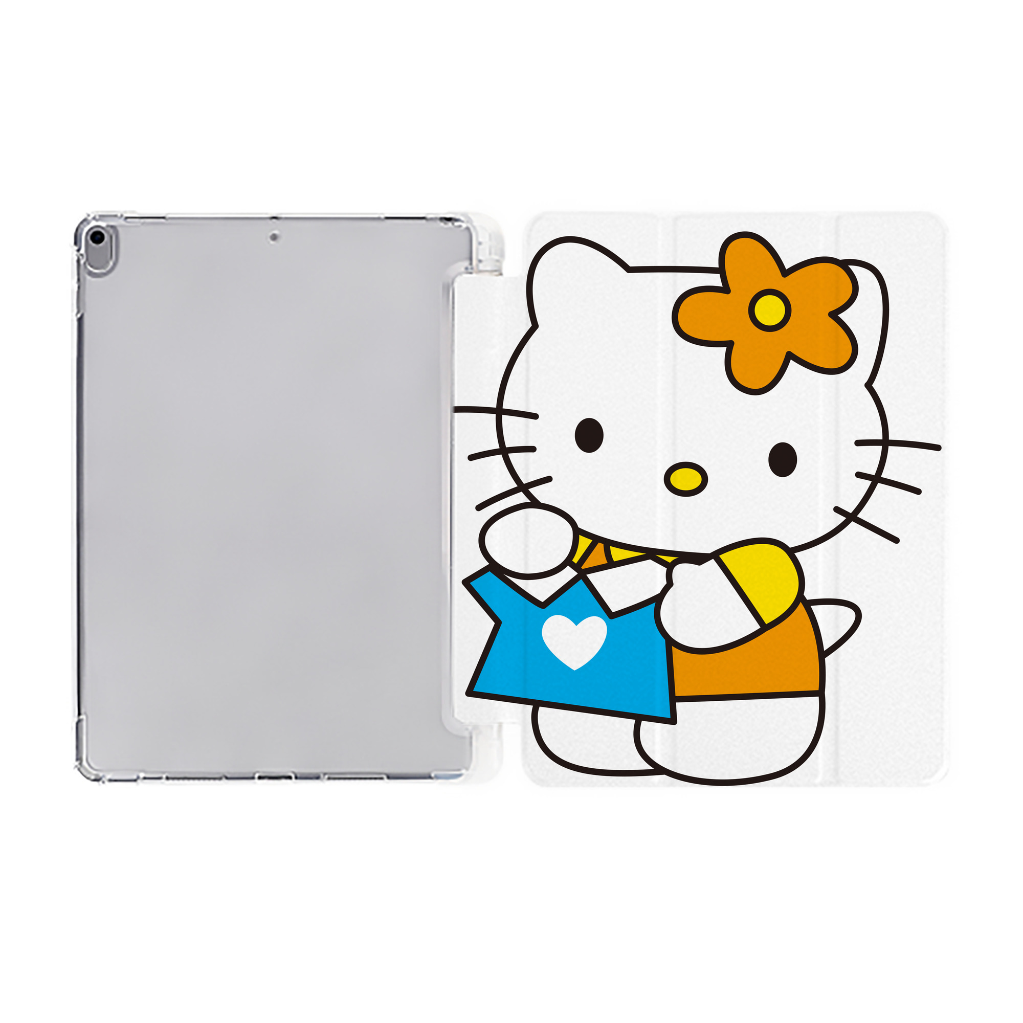 （画像用） Hello Kitty ハローキティ IPad ケース ペン収納付き 三つ折りスタンド PUレザー×シリコン 対応機種9.5/10.5/10.9インチ